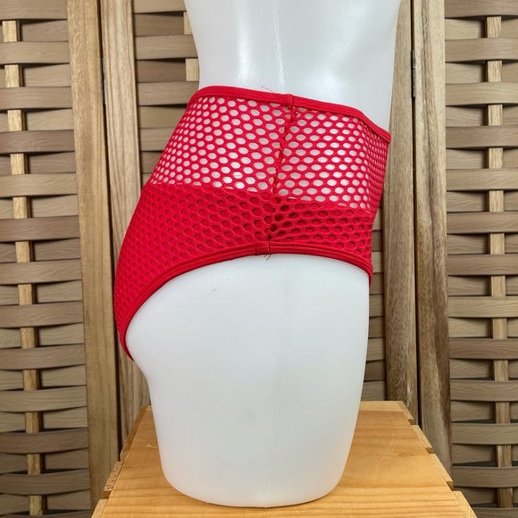 NWOT Fishnet Mesh Top High Waisted Bikini Swimsuit Bottoms - Picture 4 of 7